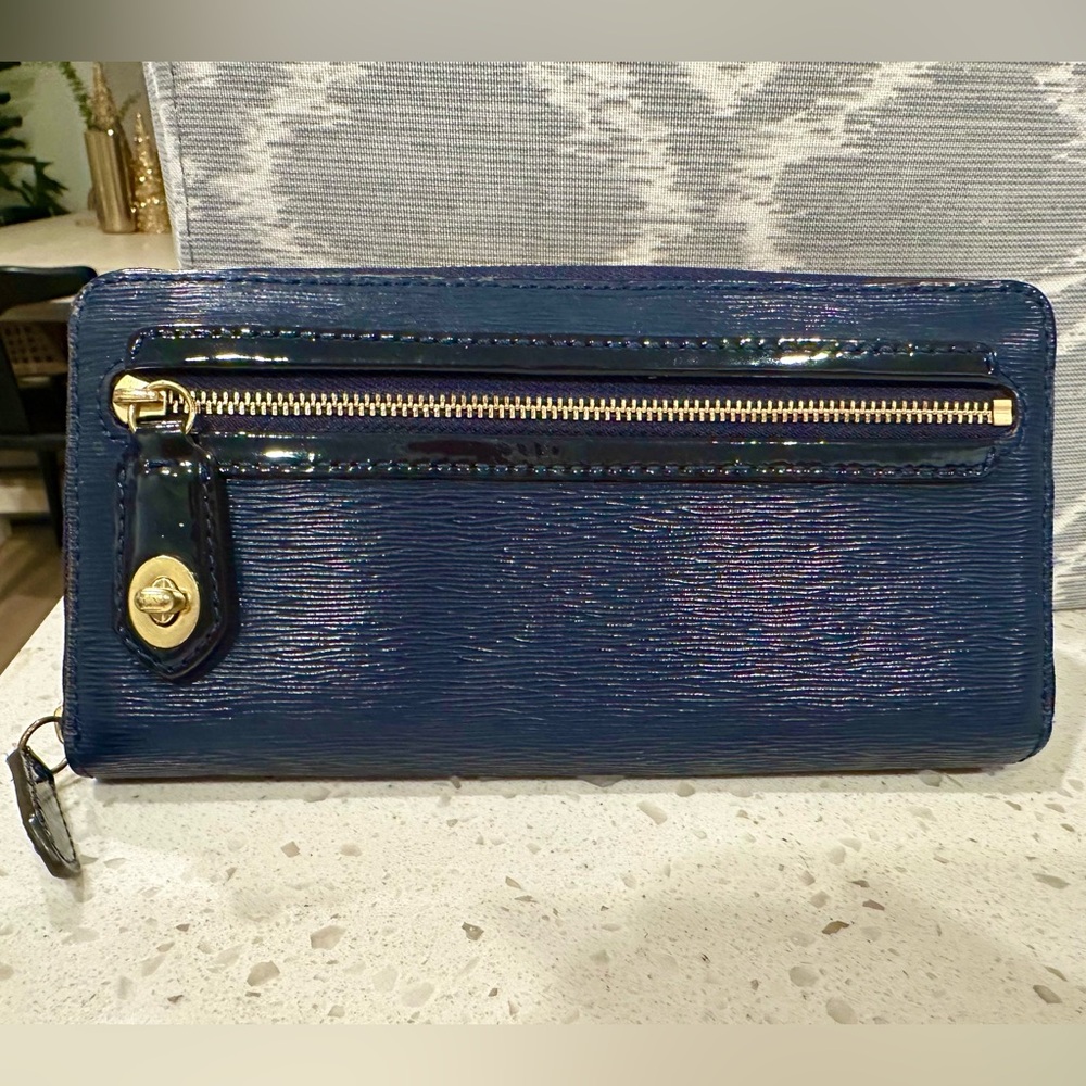 Coach Textured Leather Zip Around Wallet